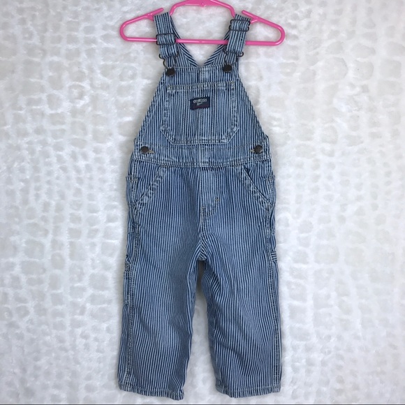 OshKosh B'gosh Hickory Stripe Overalls Vestbak 18M - Picture 1 of 8